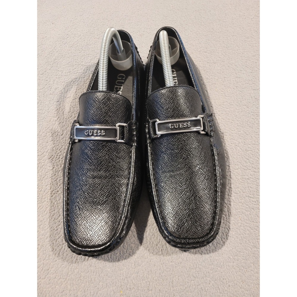 GUESS Men's Aalen Black Saffiano Driving Loafers Slip On Shoes Size 9 M